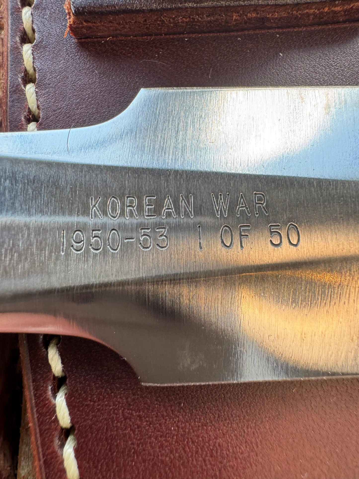 New in Paper Randall Knife Model 2-7 Korean War Commemorative 1 of 50 made Leather