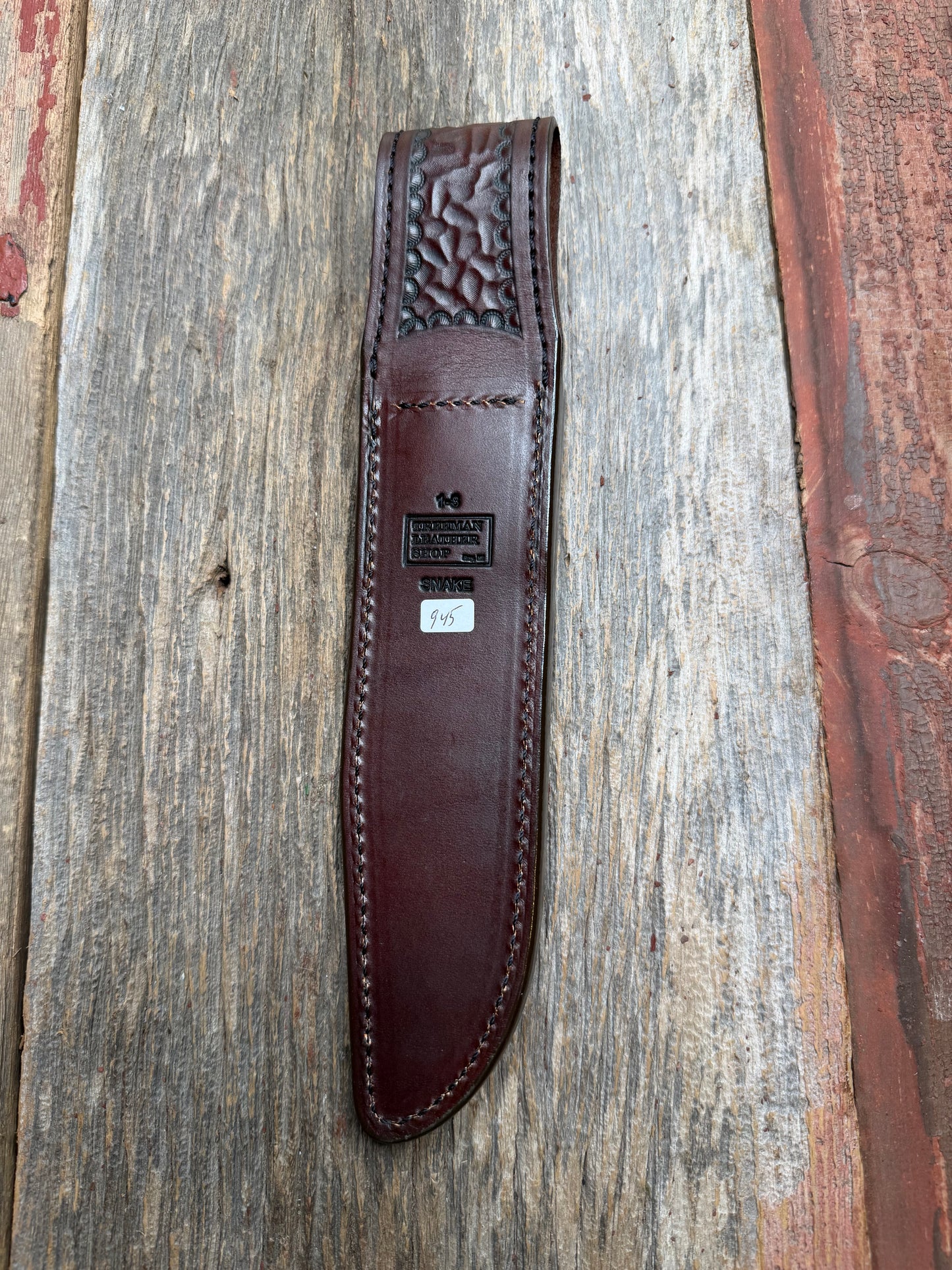 Randall Model 1-8 with Western Diamondback RattleSnake skin from Treeman Sheaths.