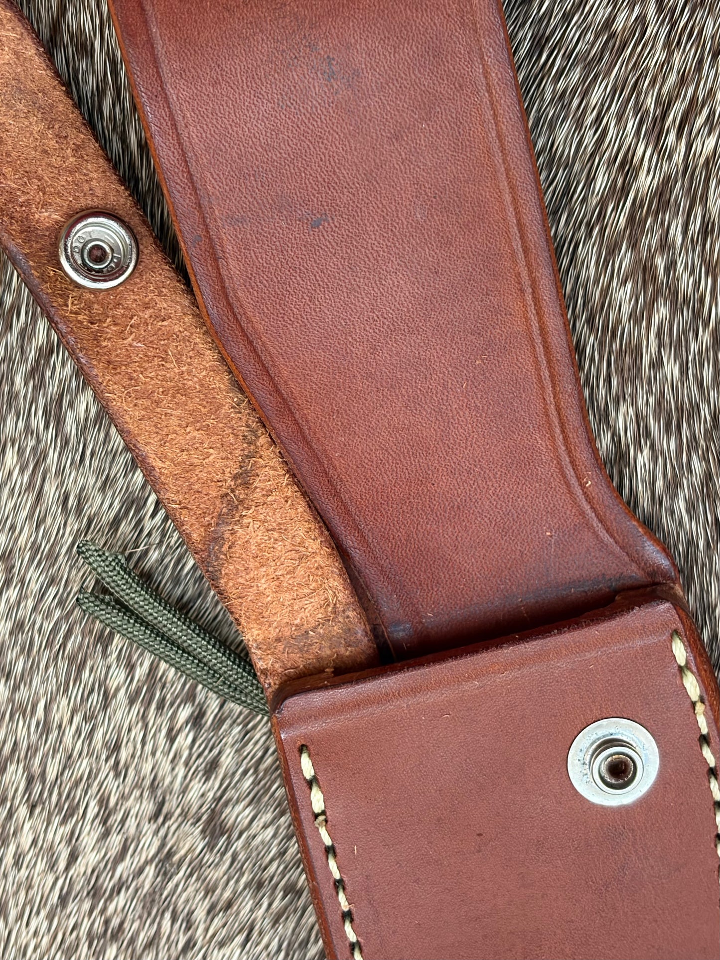 Model 4-8” Randall Knife Society Fighter, designed after a WWII Fighter, only 384 in Leather