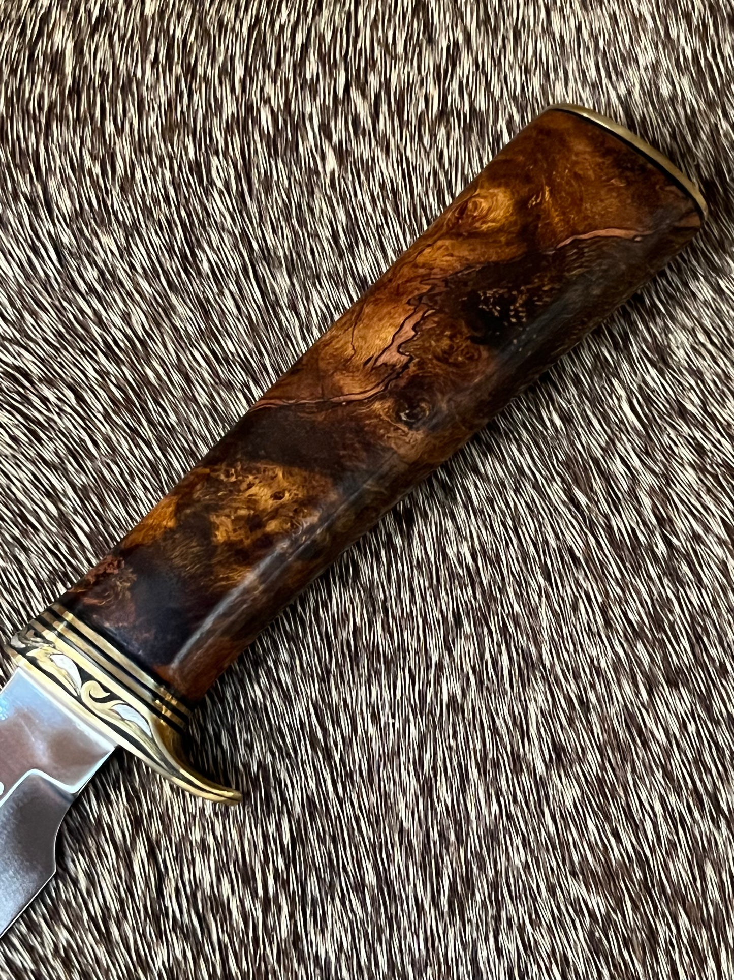 Model 8, Bird & Trout with Beautiful Iron Wood and Engraved by Jere Davidson with Fine Silver Inlays