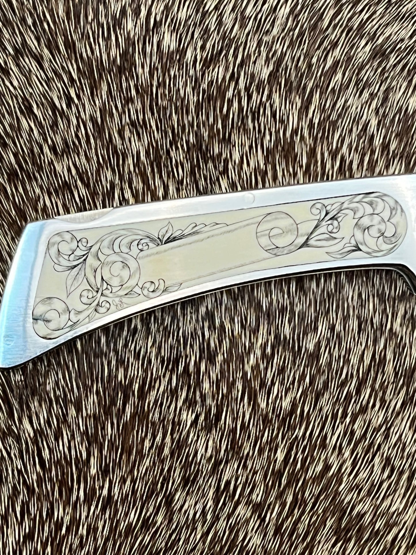 Jimmy Lile Lock Back Folder  Ivory with Engraved Blade