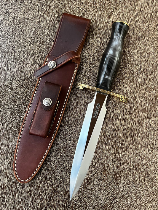 Model #2-7” Black and Silver Poly Pearl, Engraved by Master Engraver Jere Davidson