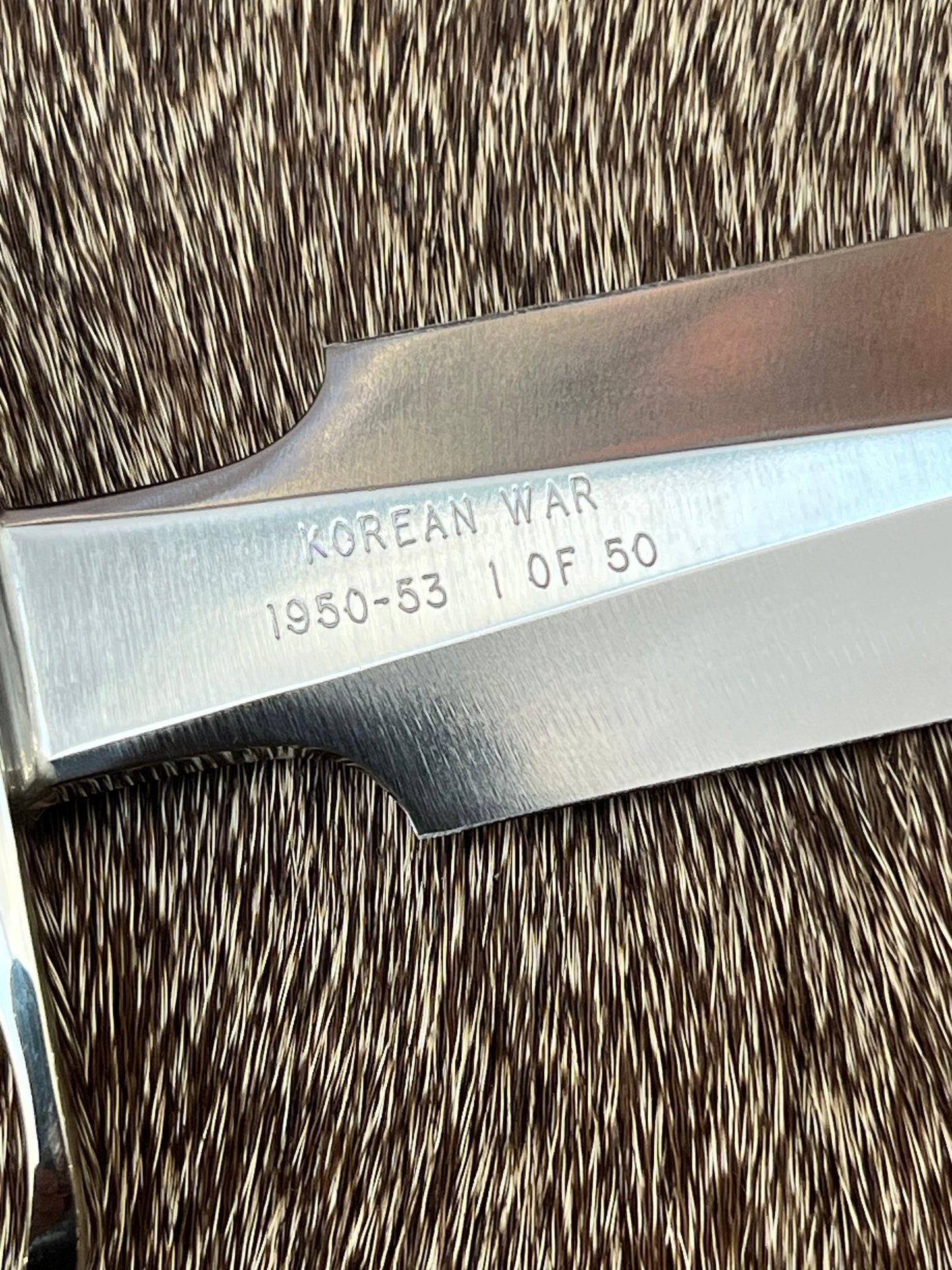 New in Paper Randall Knife Model 2-7 Korean War 75th Anniversary Commemorative 1 of 50 made, Stag finger grooves.