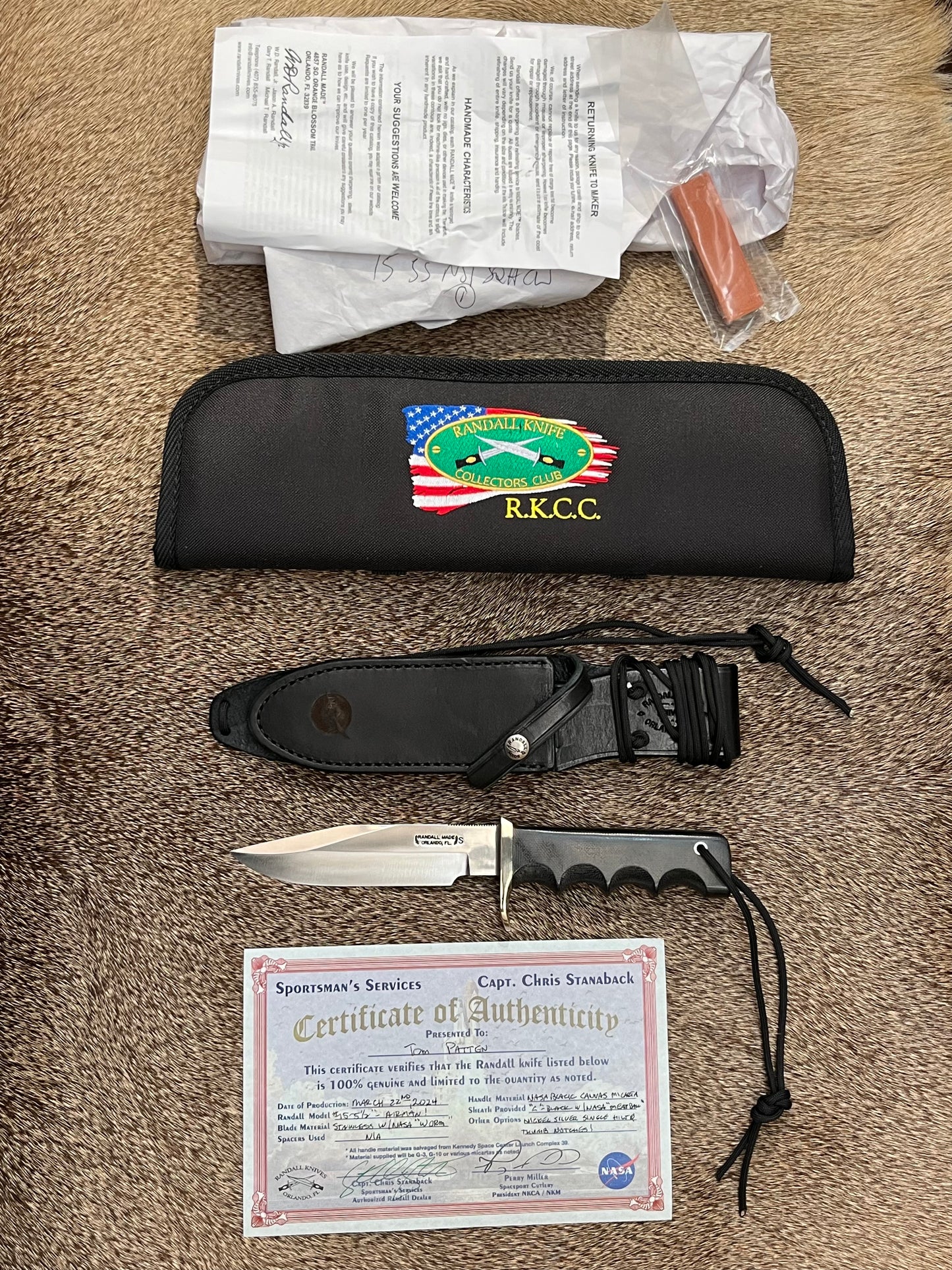 Model 15 Airman NASA Black Canvas Micarta