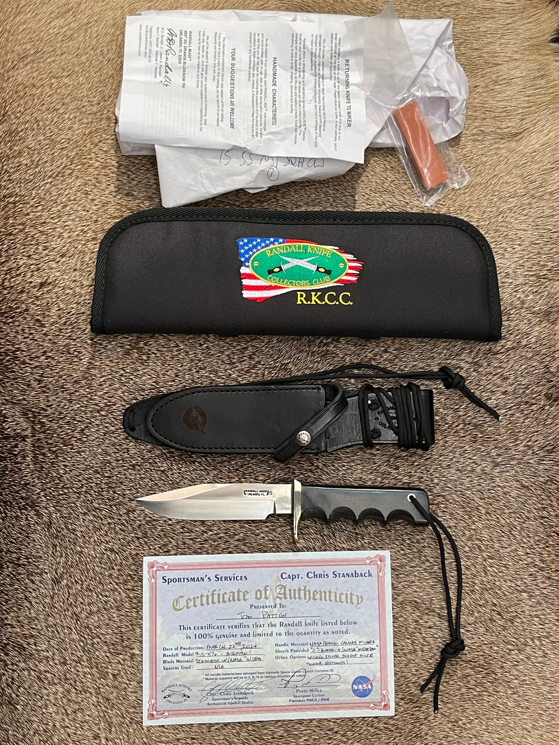 Model 15 Airman NASA Black Canvas Micarta