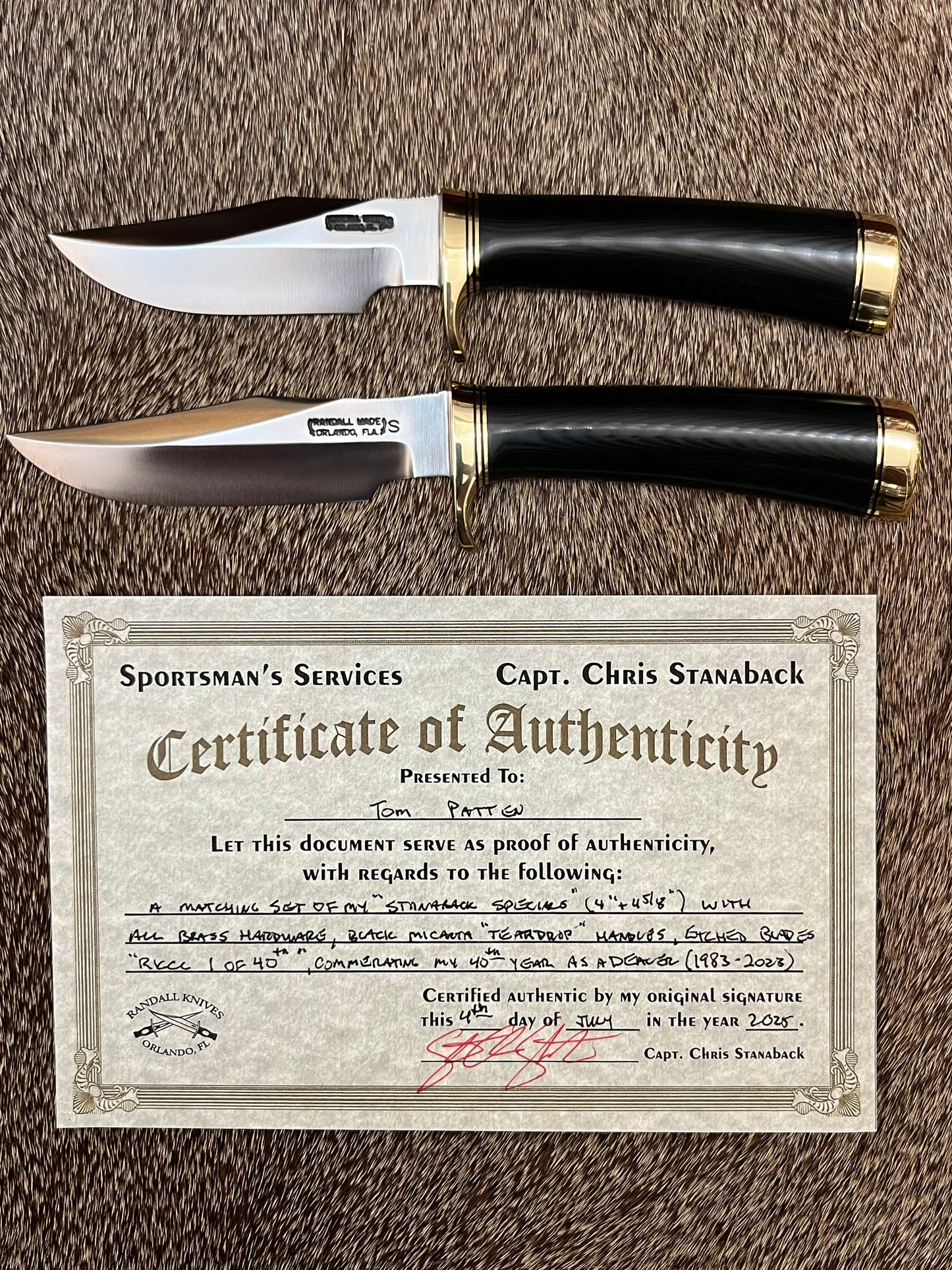 Pair of Stanaback Specials         RKCC Limited 1 of 40th Anniversary