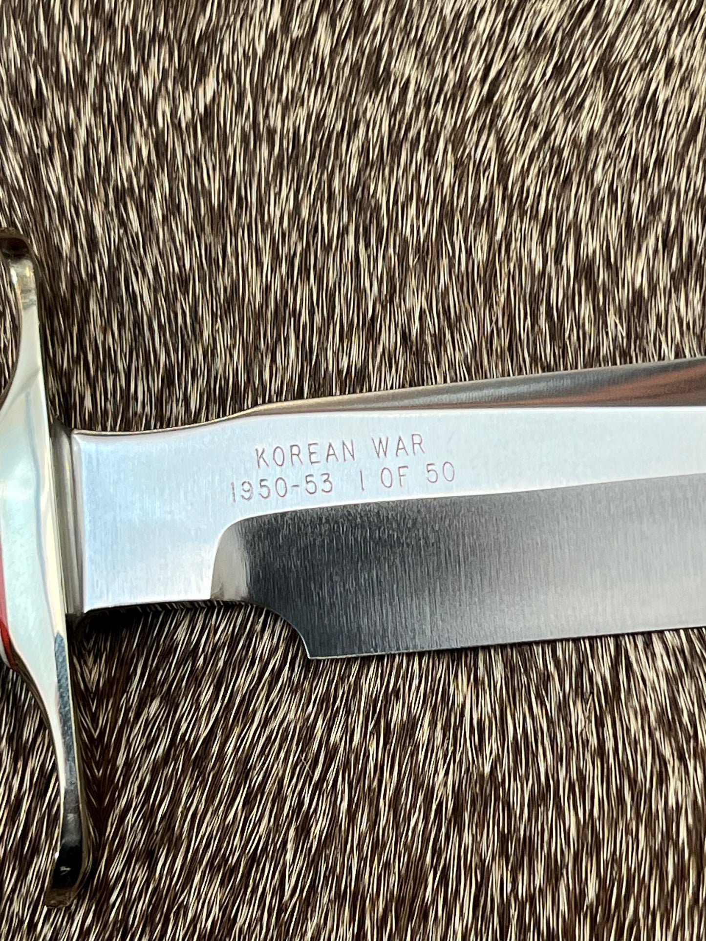 New in Paper Randall Knife Model 1-7 Korean War 75th Anniversary Commemorative 1 of 50 made, Stag finger grooves.
