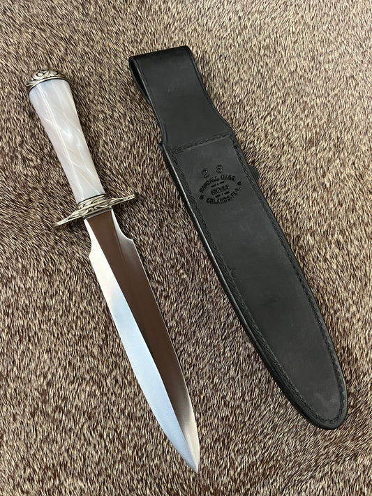Model 2, Fighting Stiletto, Engraved by Master Engraver Jere Davidson with Fine Silver Inlays