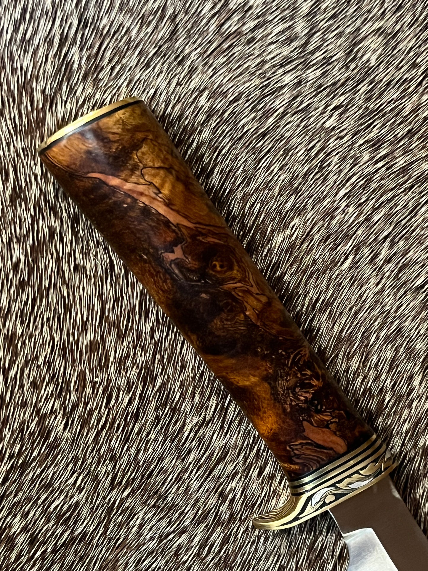 Model 8, Bird & Trout with Beautiful Iron Wood and Engraved by Jere Davidson with Fine Silver Inlays