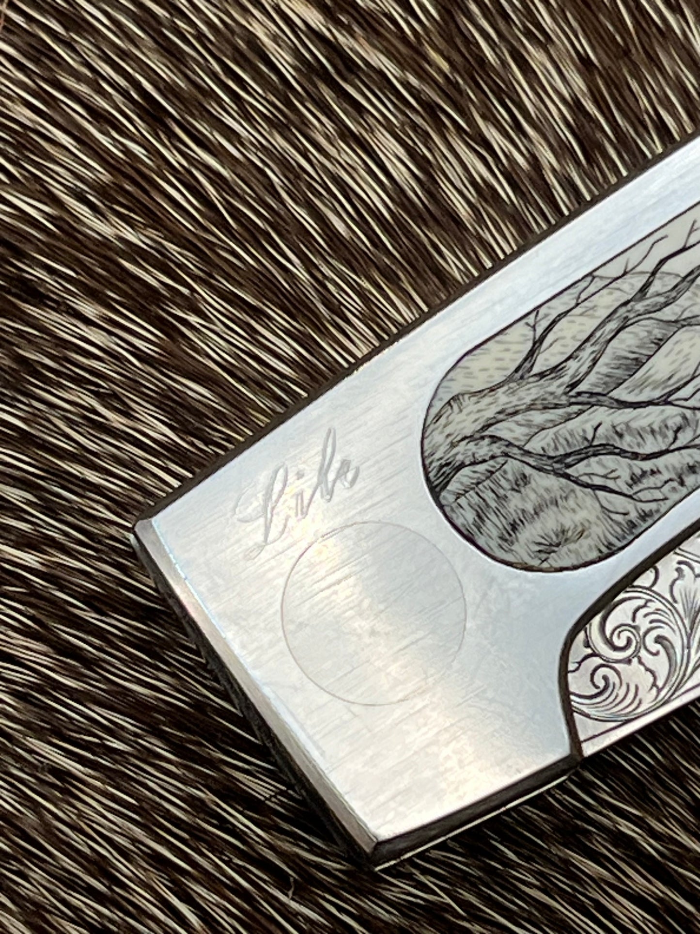 Jimmy Lile Lock Back Folder  Ivory with Engraved Blade