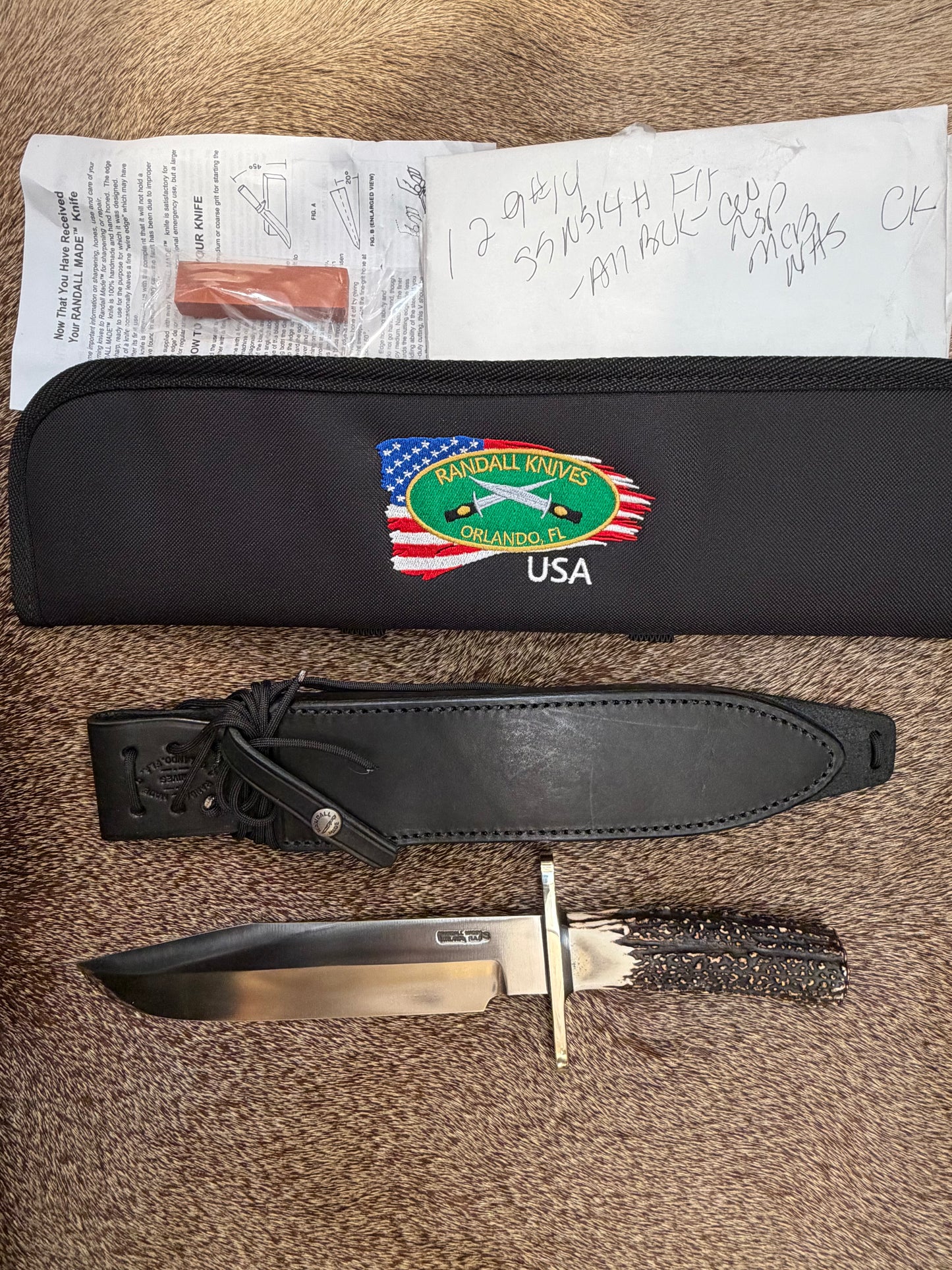 #12-9” #14 Grind Sportsman Bowie                                            Beautiful Popcorn Stag