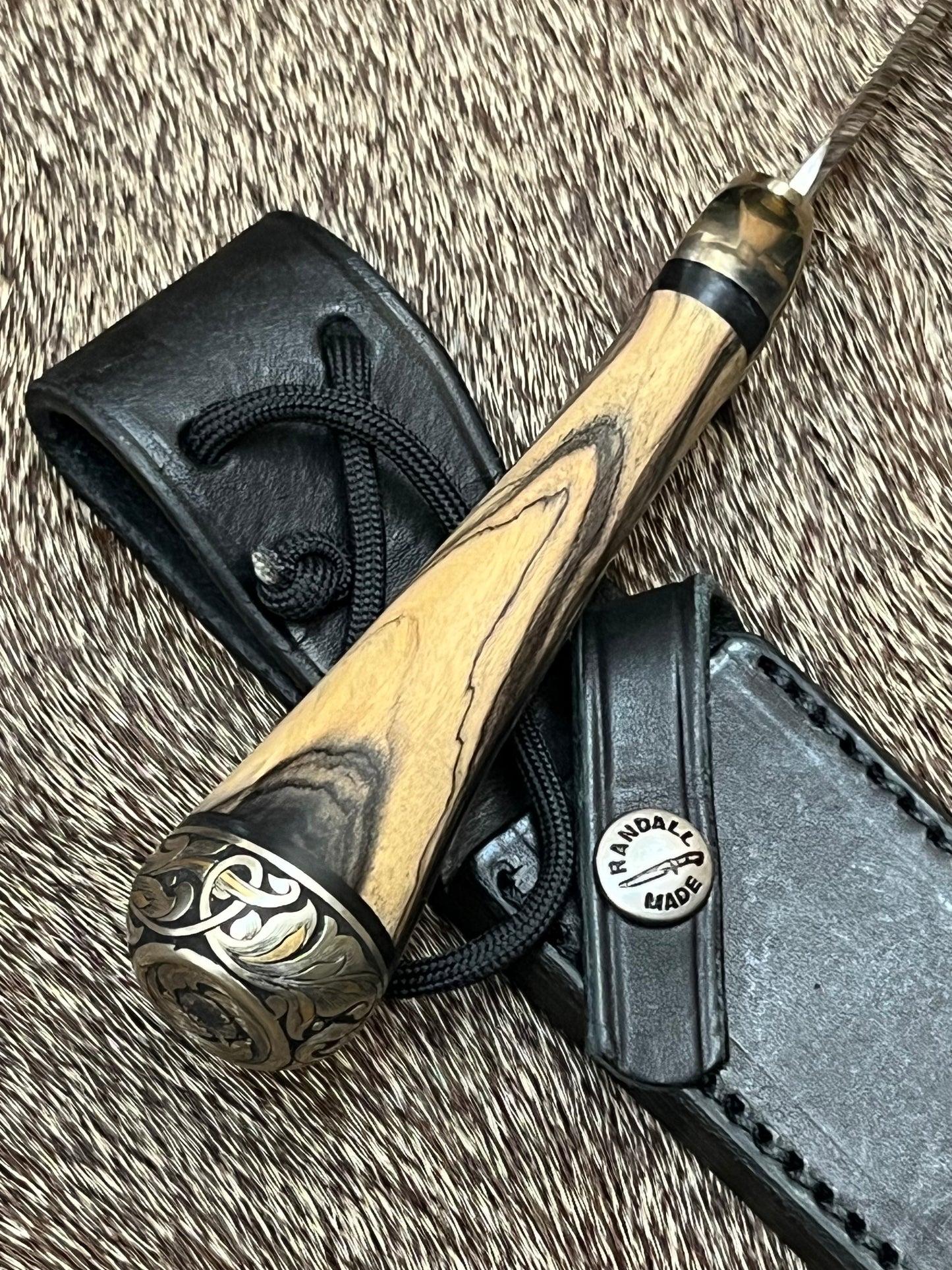 Model 2-5” Black and White Ebony, Engraved by Master Engraver Jere Davidson with Gold Inlay