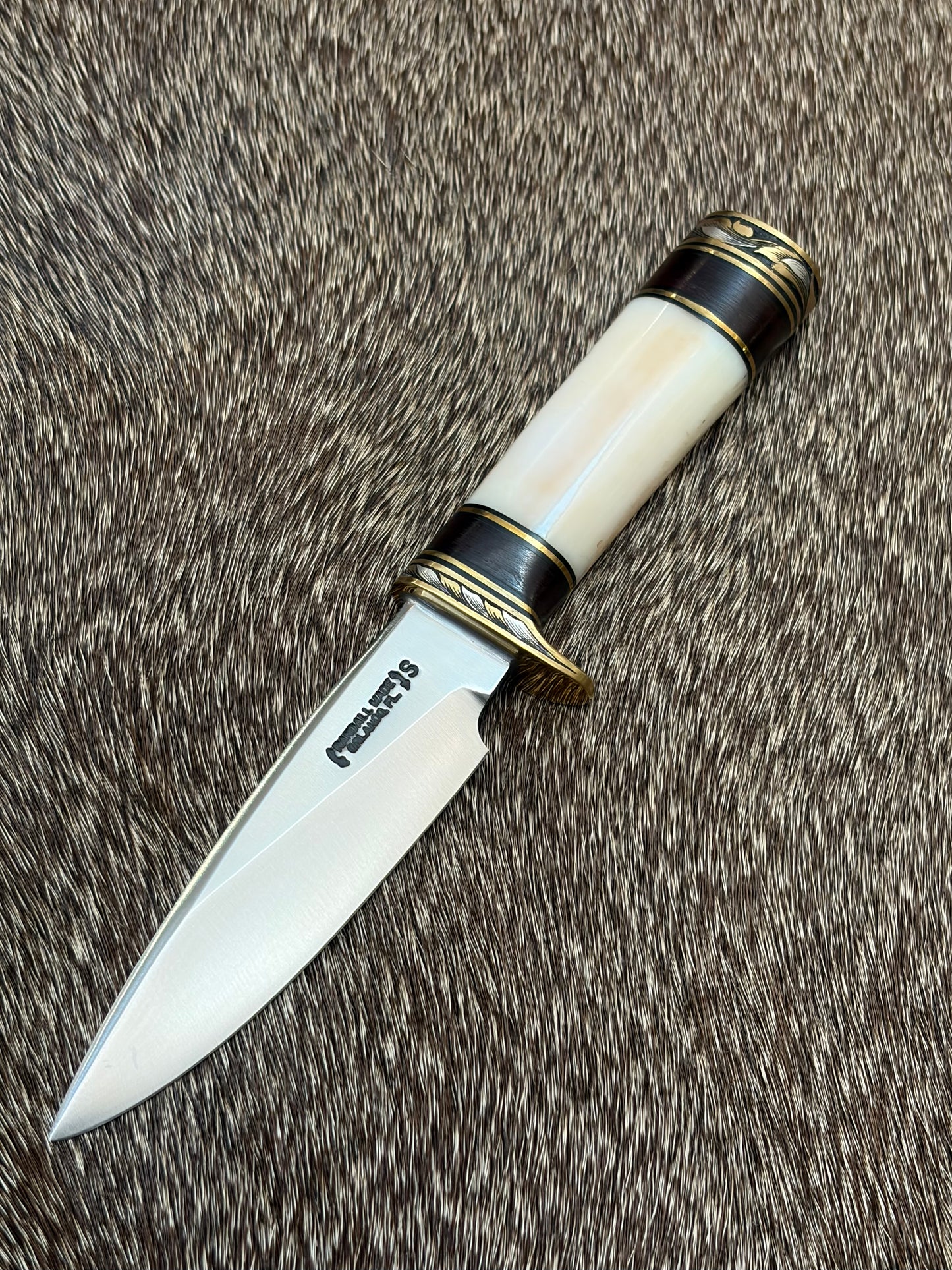 Model #25 Miniature Fossil #1415 Engraved Master Engraver Jere Davidson with Fine Silver Inlay