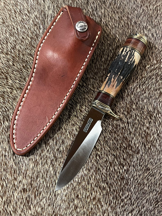 26-Pathfinder Great Stag and Engraved by Jere Davidson with Silver Inlay