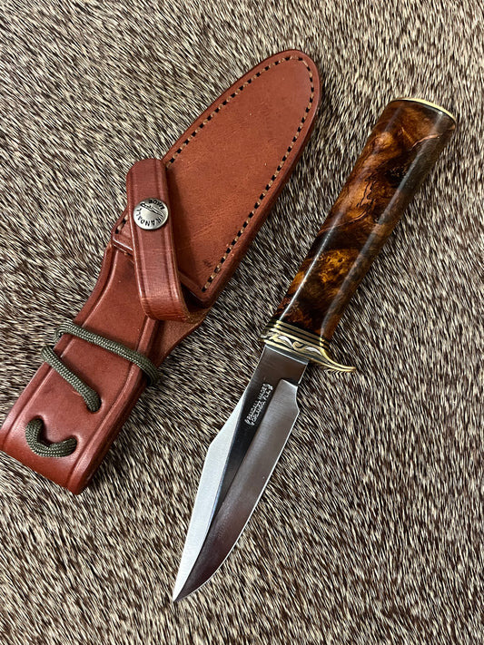 Model 8, Bird & Trout with Beautiful Iron Wood and Engraved by Jere Davidson with Fine Silver Inlays