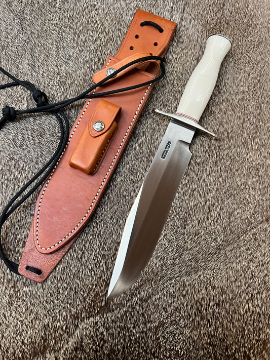 #12-9” #14 Grind Sportsman Bowie with Elephant Ivory