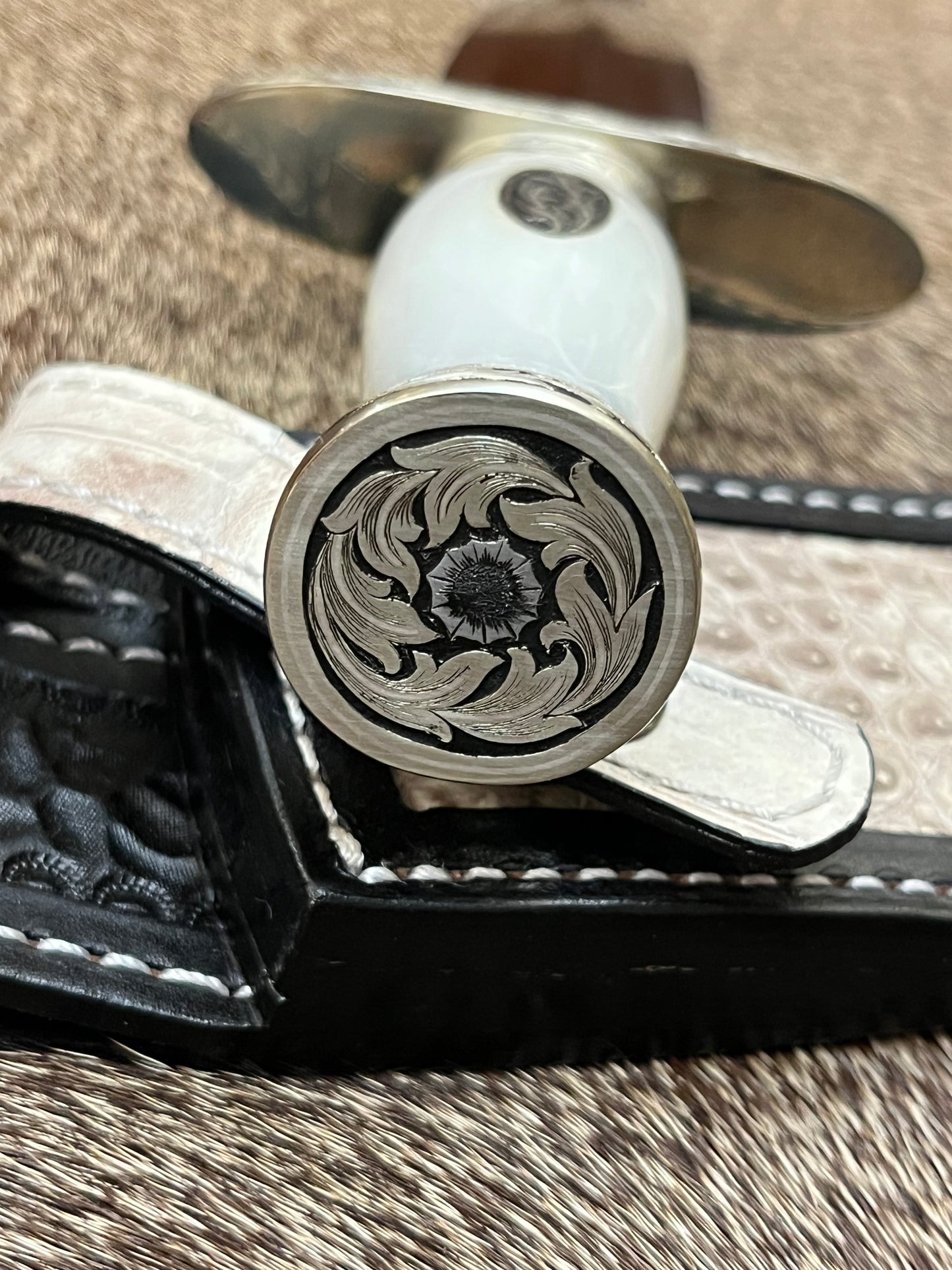 TC Special - Poly Pearl Engraved by Master Engraver Jere Davidson with Fine Silver Inlay