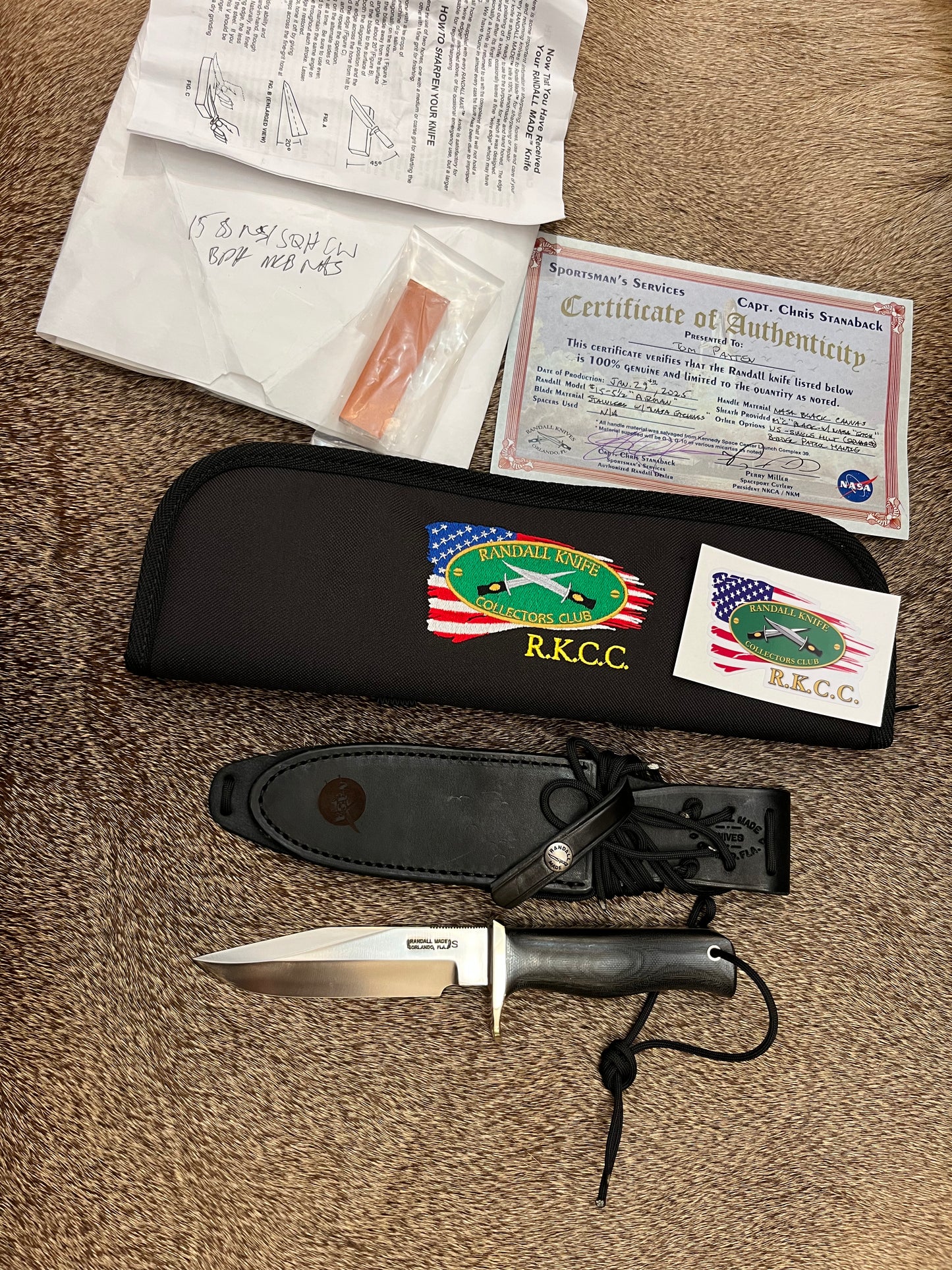 Model 15 - Airman                        NASA Black Canvas Micarta