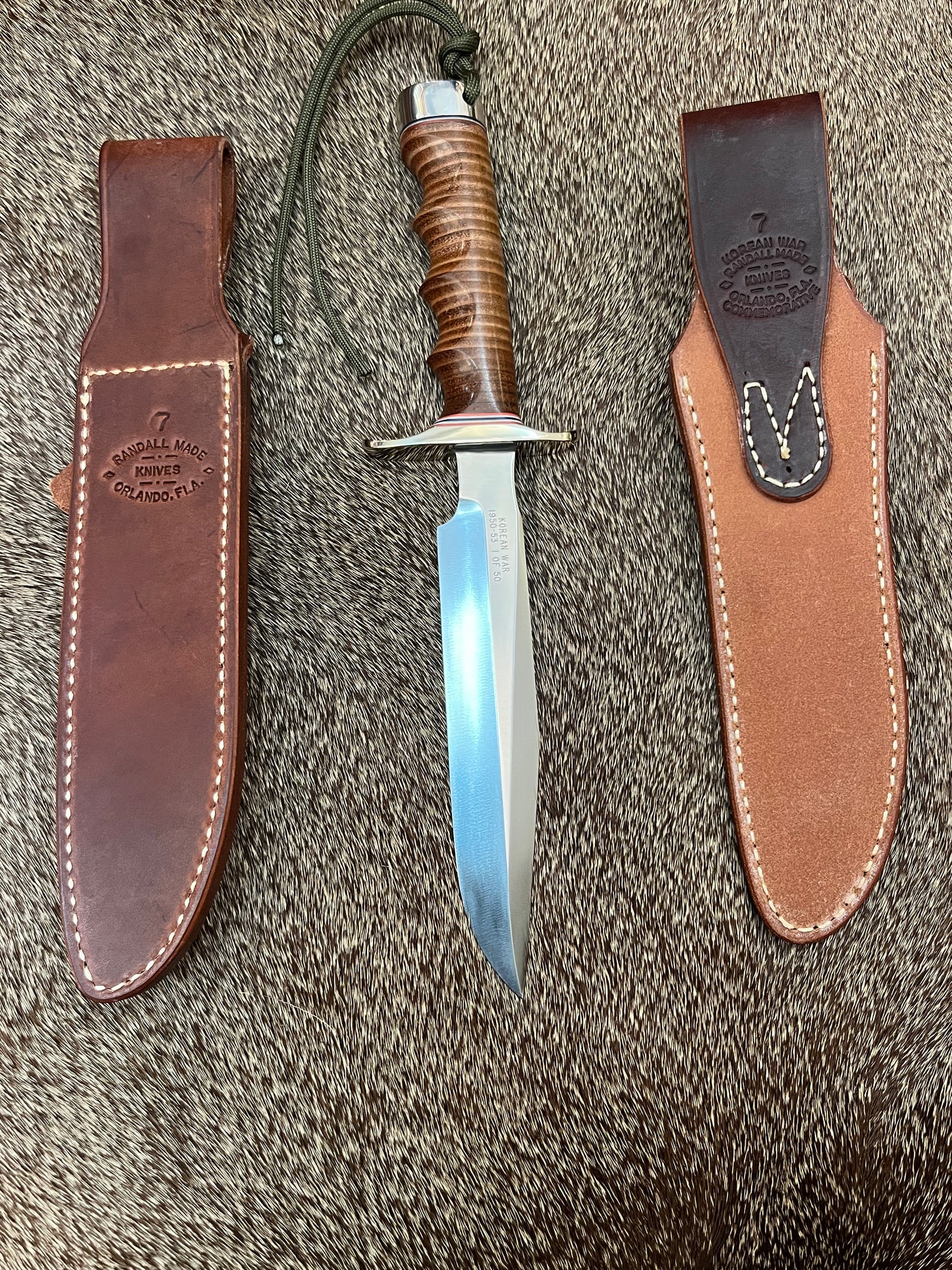 New in Paper Randall Knife Model 1-7 Korean War Commemorative 1 of 50 made Leather