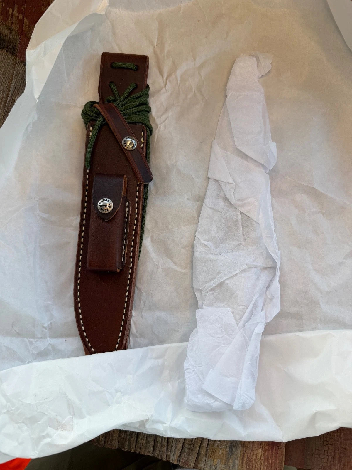 New in Paper Randall Made Knife Model 1-8 Stag Finger Grooves Stainless Nickel Hilt