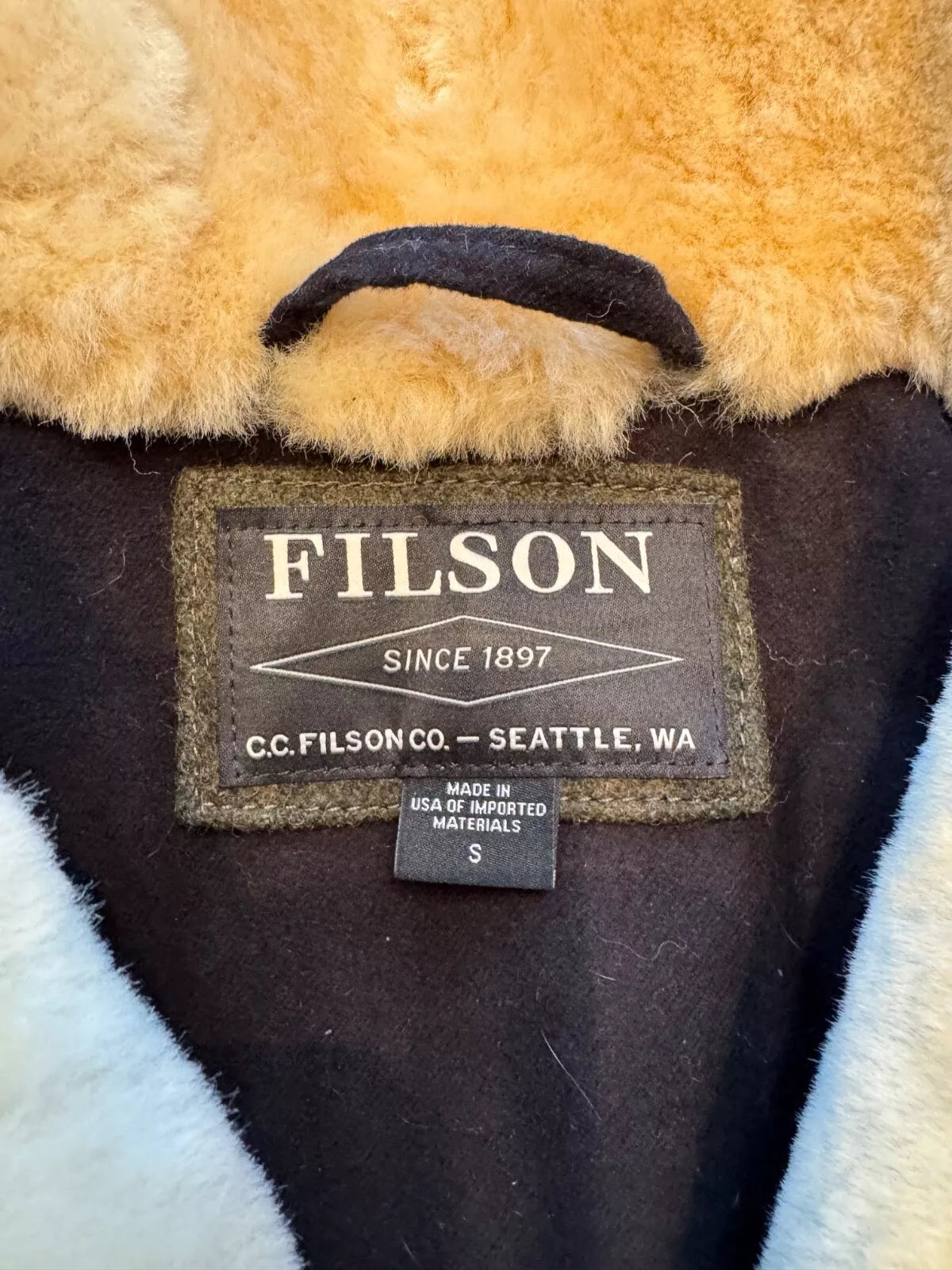 RARE 2021 FILSON LINED MACKINAW WOOL PACKER COAT FOREST GREEN SMALL # 20018829