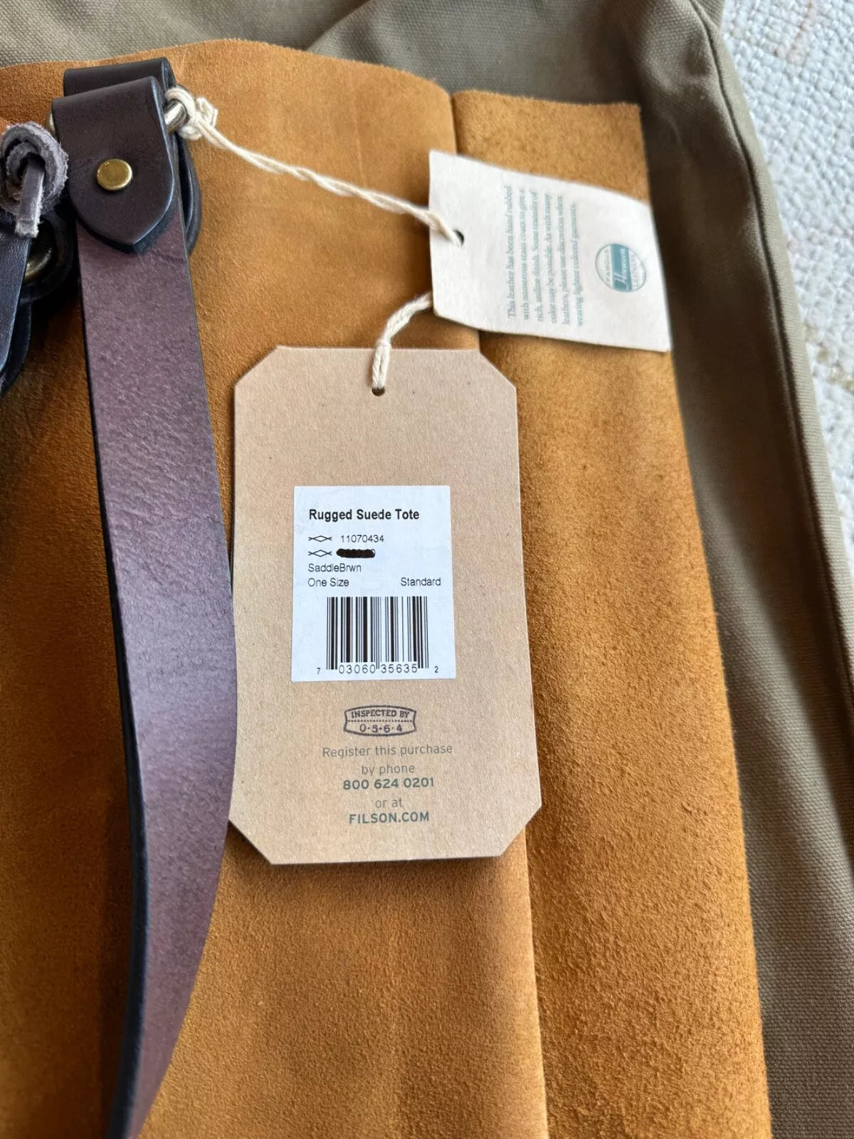 FILSON RUGGED SUEDE TOTE SADDLEBROWN ONE SIZE NWT RARE USA MADE LONG GONE!! -11070434