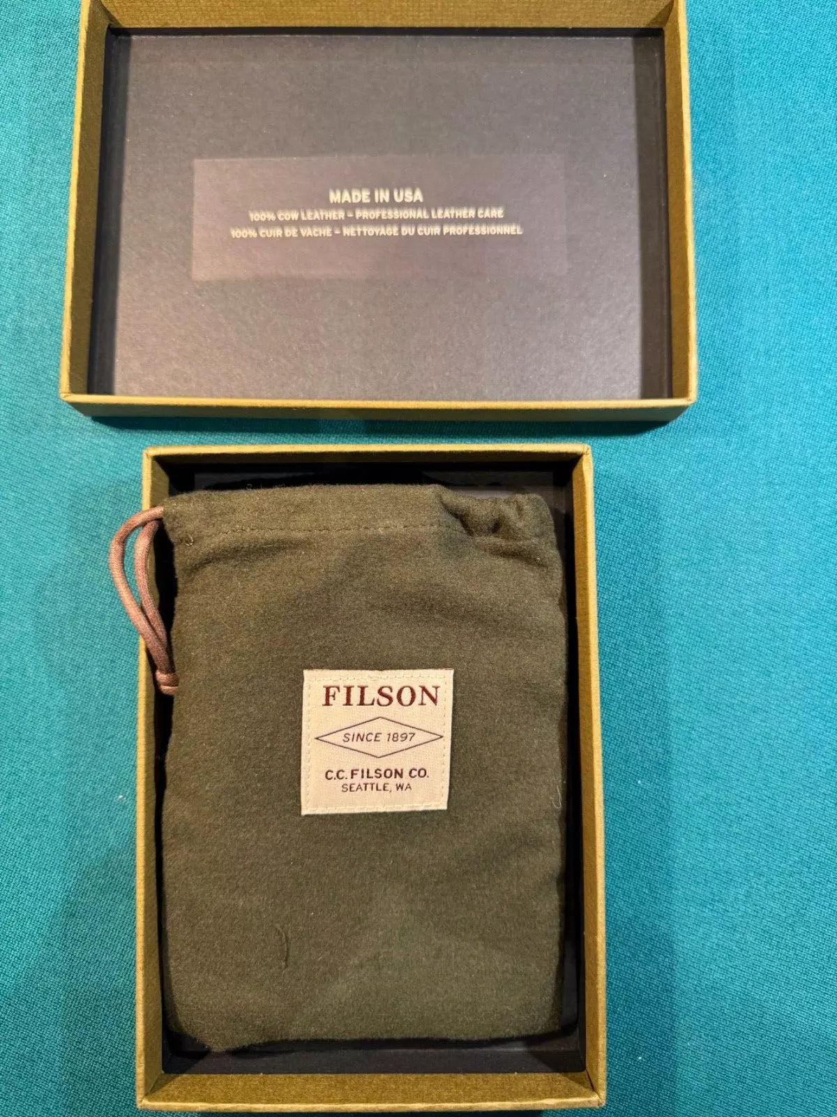 FILSON Dawson Leather LUGGAGE TAG Black Rare New with Tags Original Bo ...