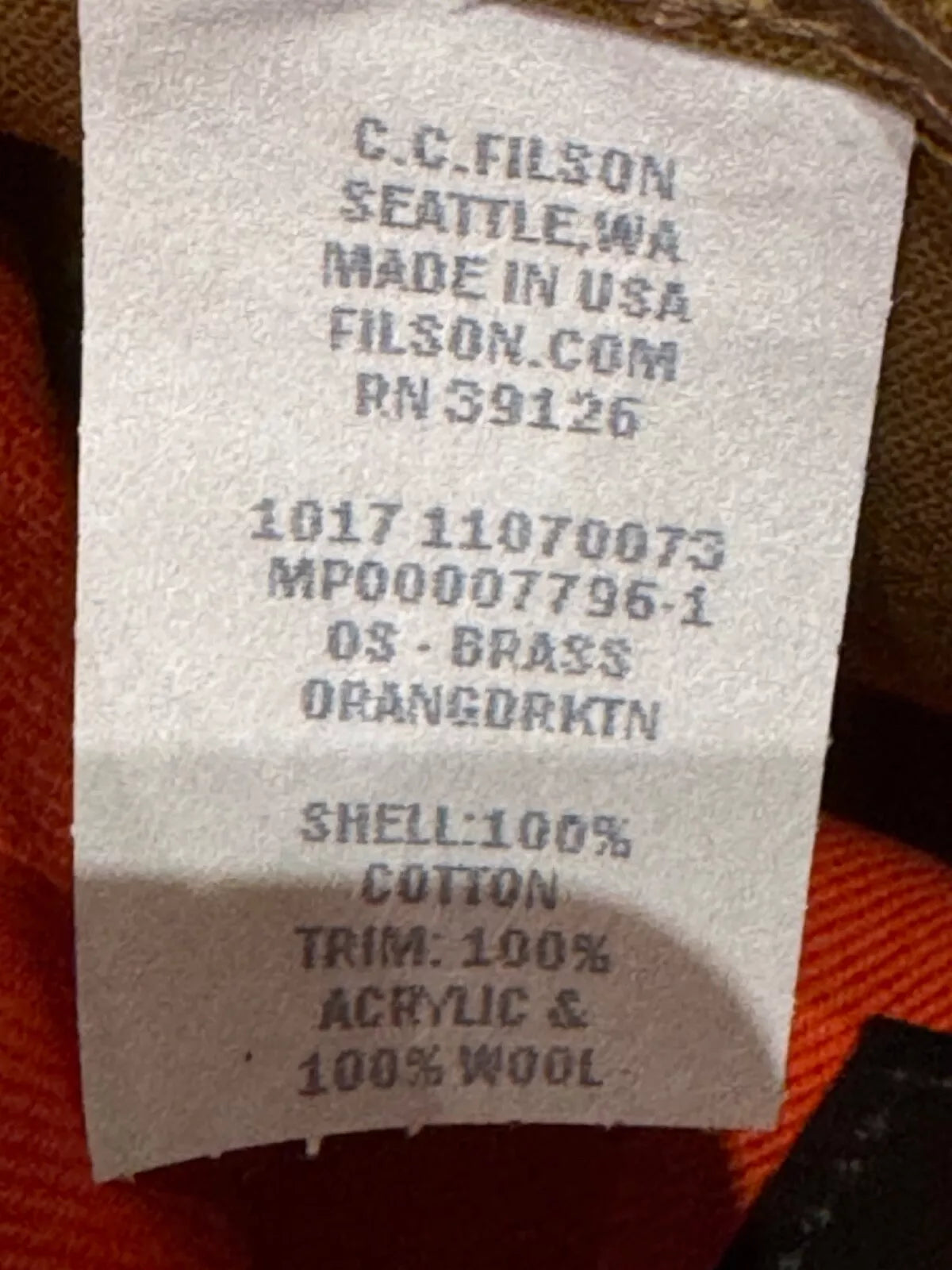 New Unused USA MADE Filson Heritage Sportsman Bag Orange and Dark Tan -11070073