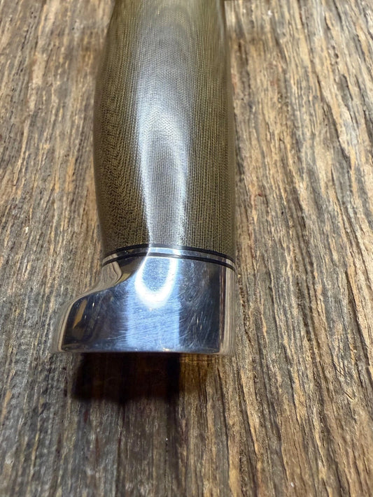 New Paper Randall Made Knife Model Sergeant Green Micarta Stainless Nickel Hilt