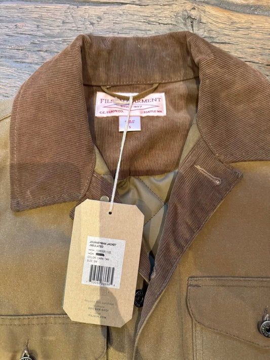 Rare Filson Insulated Journeyman Jacket Tin Cloth Dark Tan USA Small Brand New -10653251102