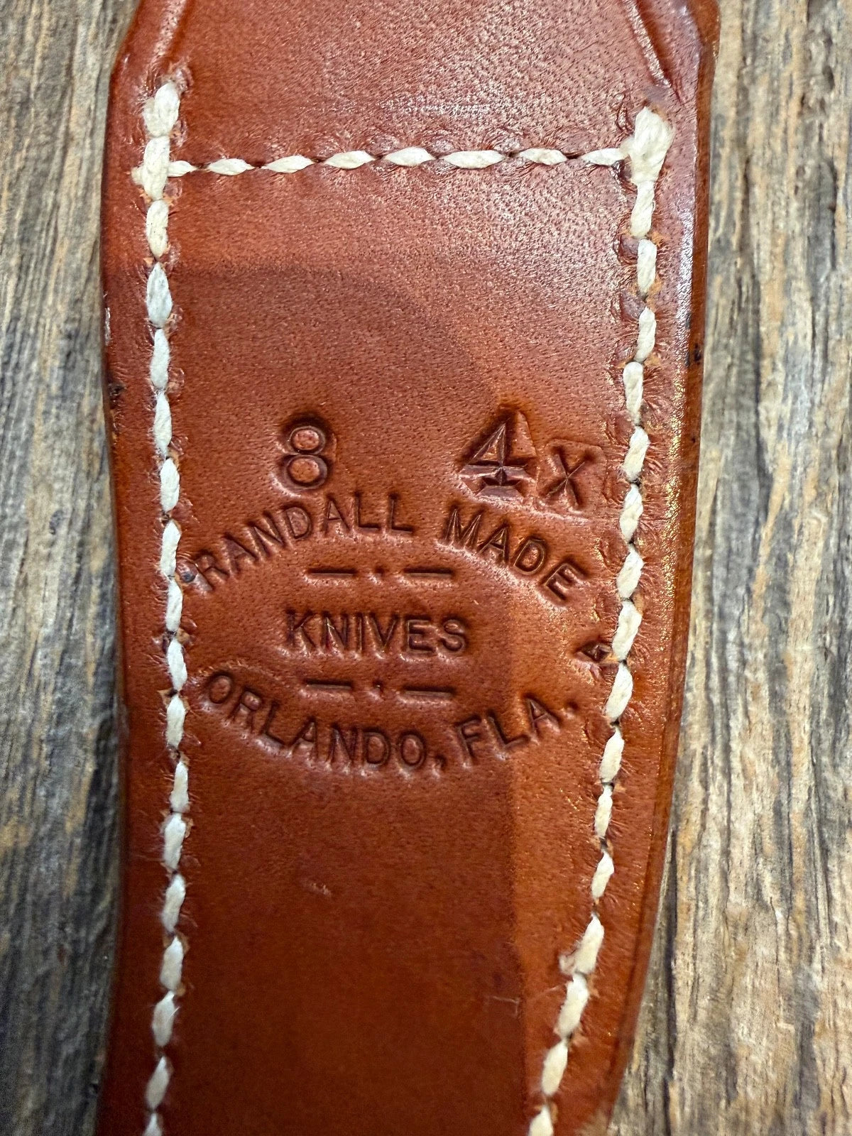 Randall Leather Knife Sheath Model 8-4X  Linen stitched early Gutcher tuff find