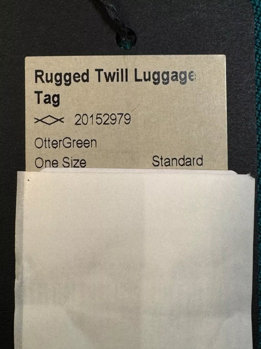 FILSON RUGGED TWILL LUGGAGE TAG Otter Green Rare New with Tags 20152979 Mint