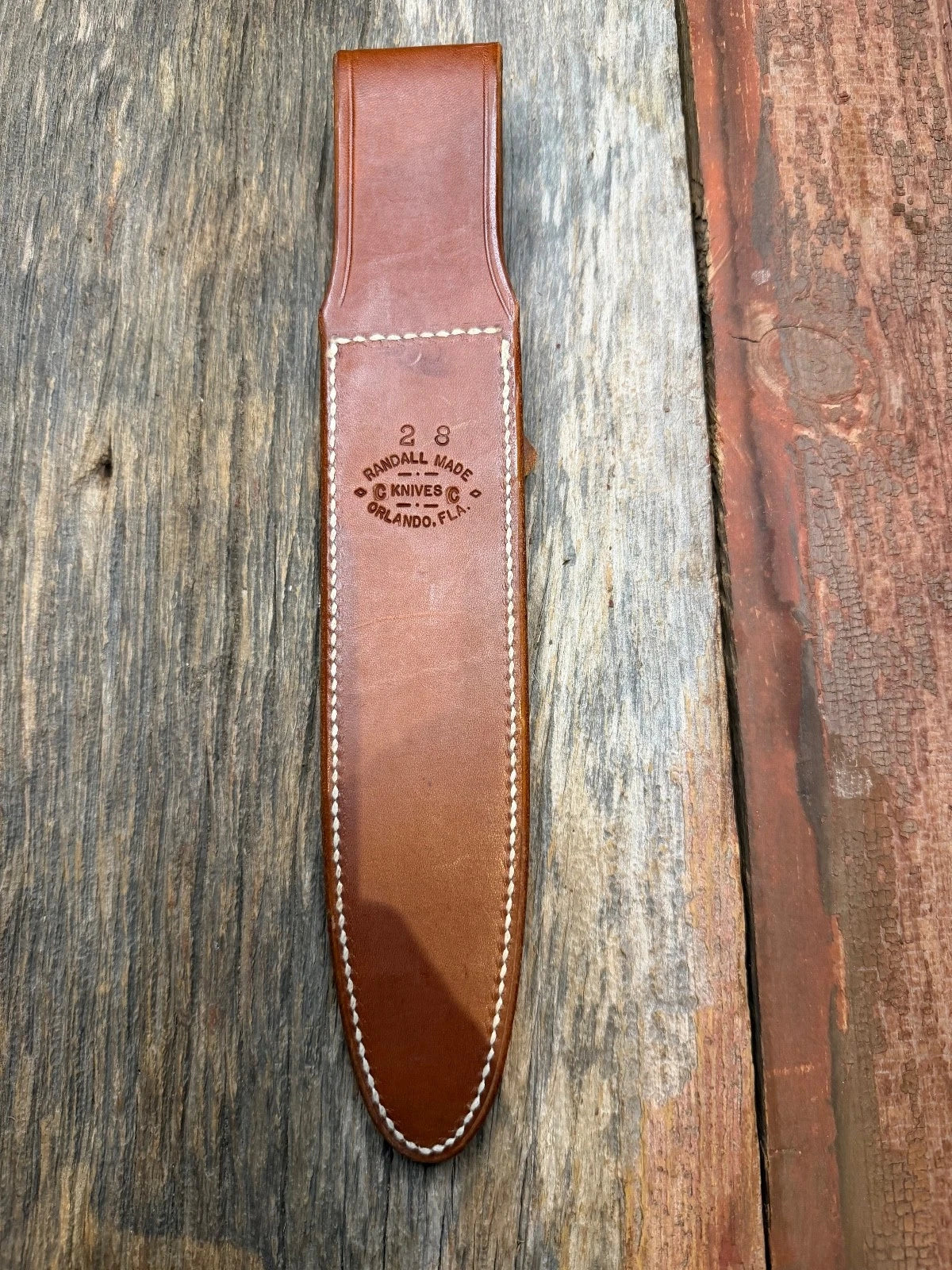 Randall Leather Knife Sheath Model 2-8 Linen stitched early Gutcher tuff find