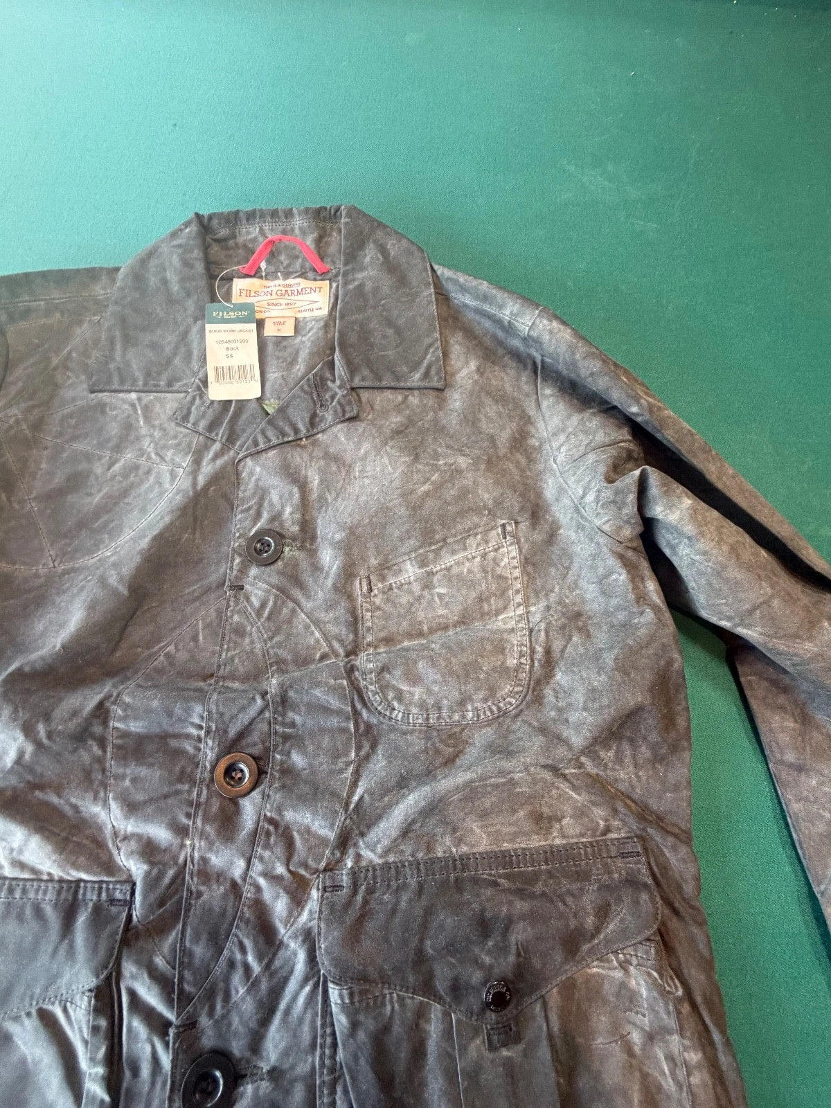 Filson Vintage NWT Guide Work Jacket Soy Wax in Black # 10548 Rare Made in USA