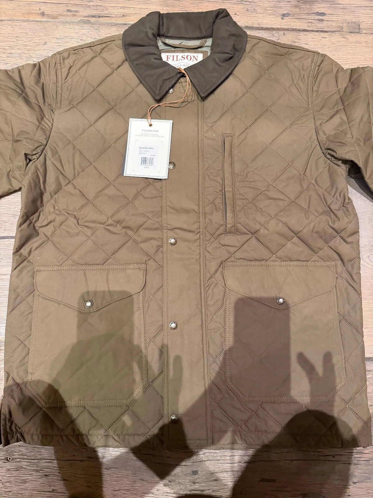 Filson Quilted Mile Marker Jacket NWT Vintage 11010773 Marsh Olive Large USA