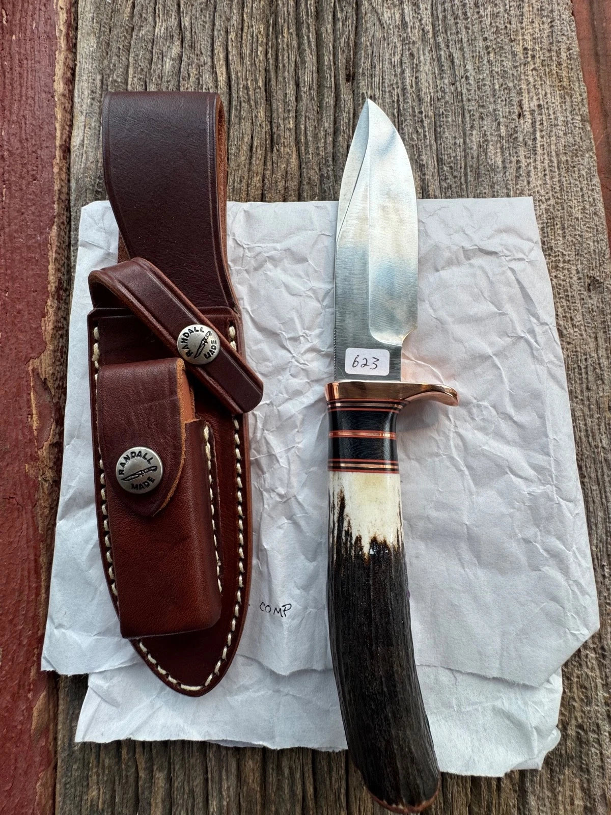 New in Paper Randall Knife Model Copper Companion Stag
