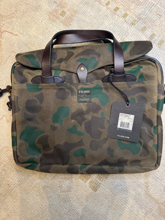 Rare Filson Dark Wax Shrub Briefcase NWT Made in USA - 20226928