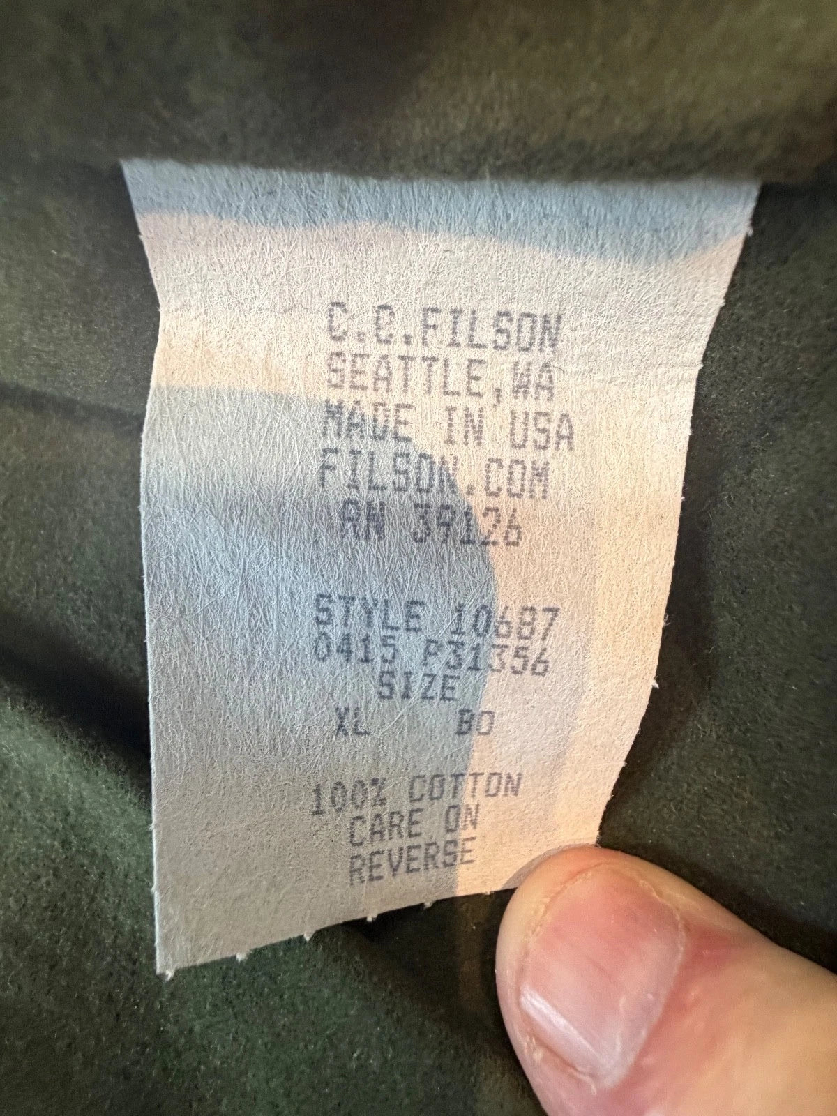 Filson Vintage NWT Short Lined Cruiser Jacket Soy Wax Black Gr # 10412 USA Rare Size XL