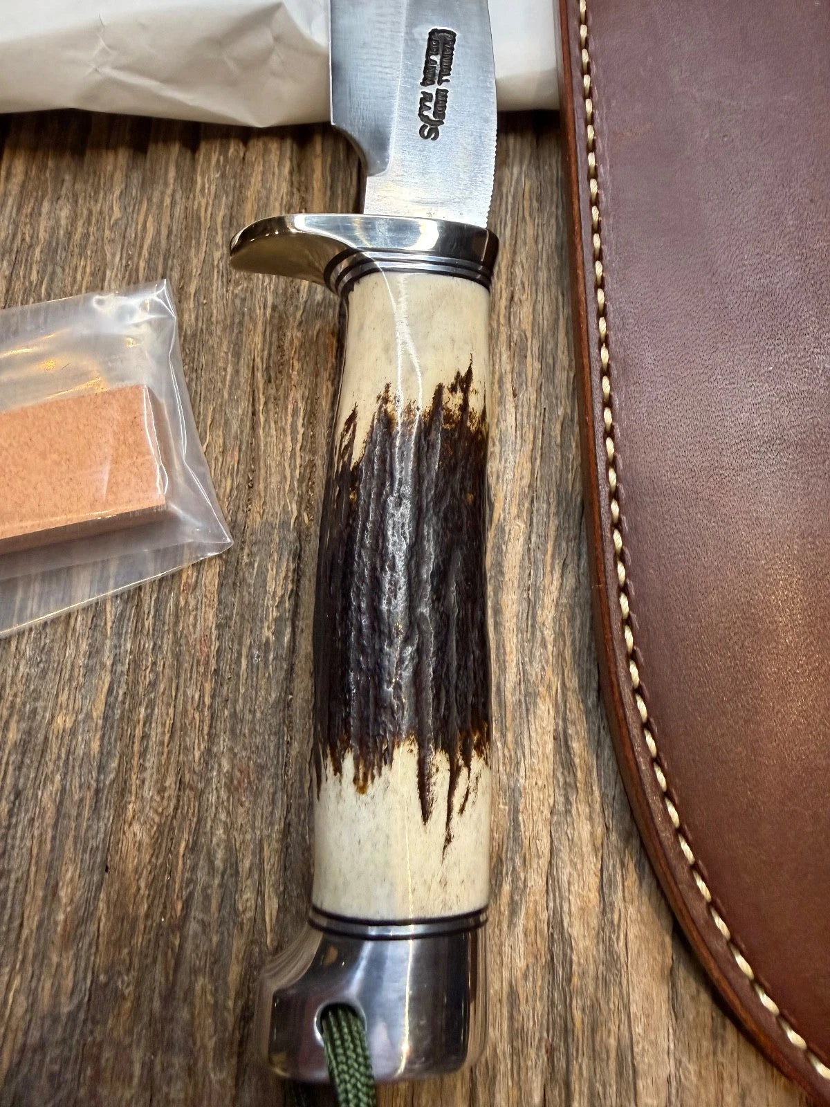 New in Paper Randall Made Knife Model 6-9 Stag Filet Steak Stainless Nickel Hilt