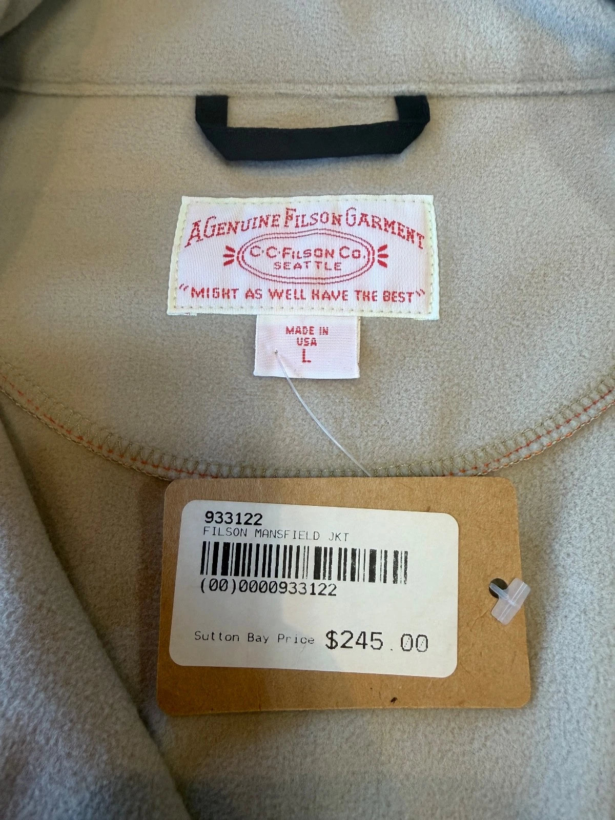 Filson Blaze Orange Mansfield Jacket Polartec Rare and NWT # 10359
