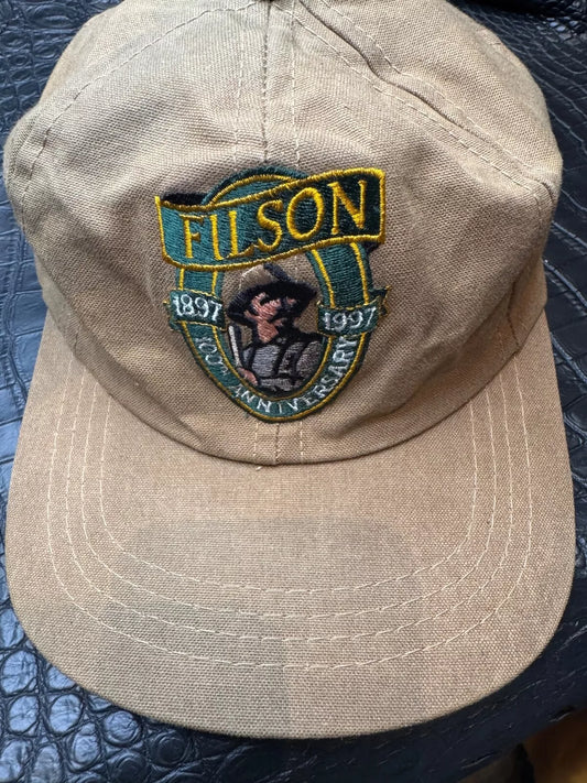 Vintage Filson Tin Cloth Gold Panner 1997 100th Anniversary Strapback Cap USA
