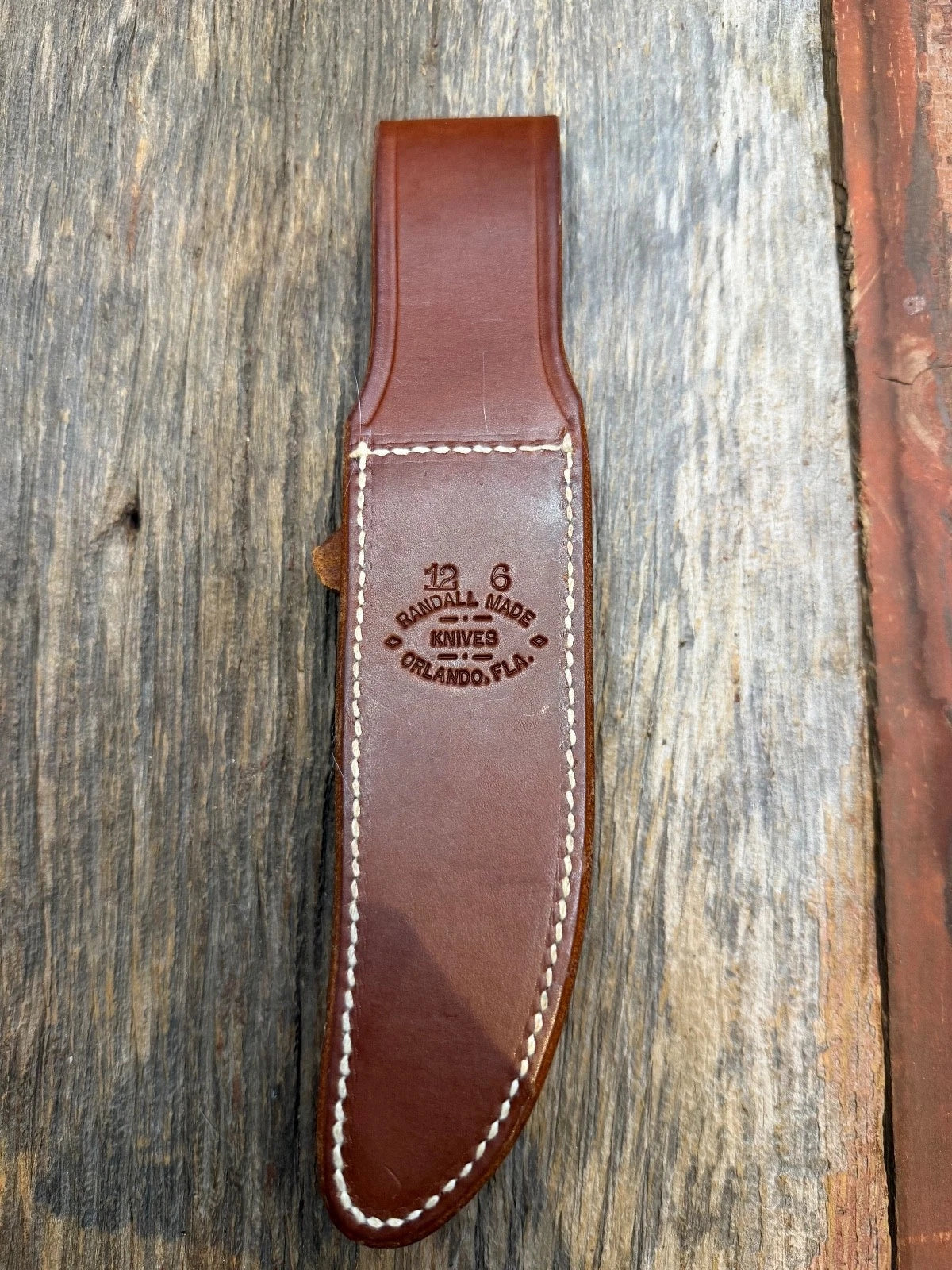 Randall Leather Knife Sheath Model 12-6 Linen stitched early Gutcher tuff find