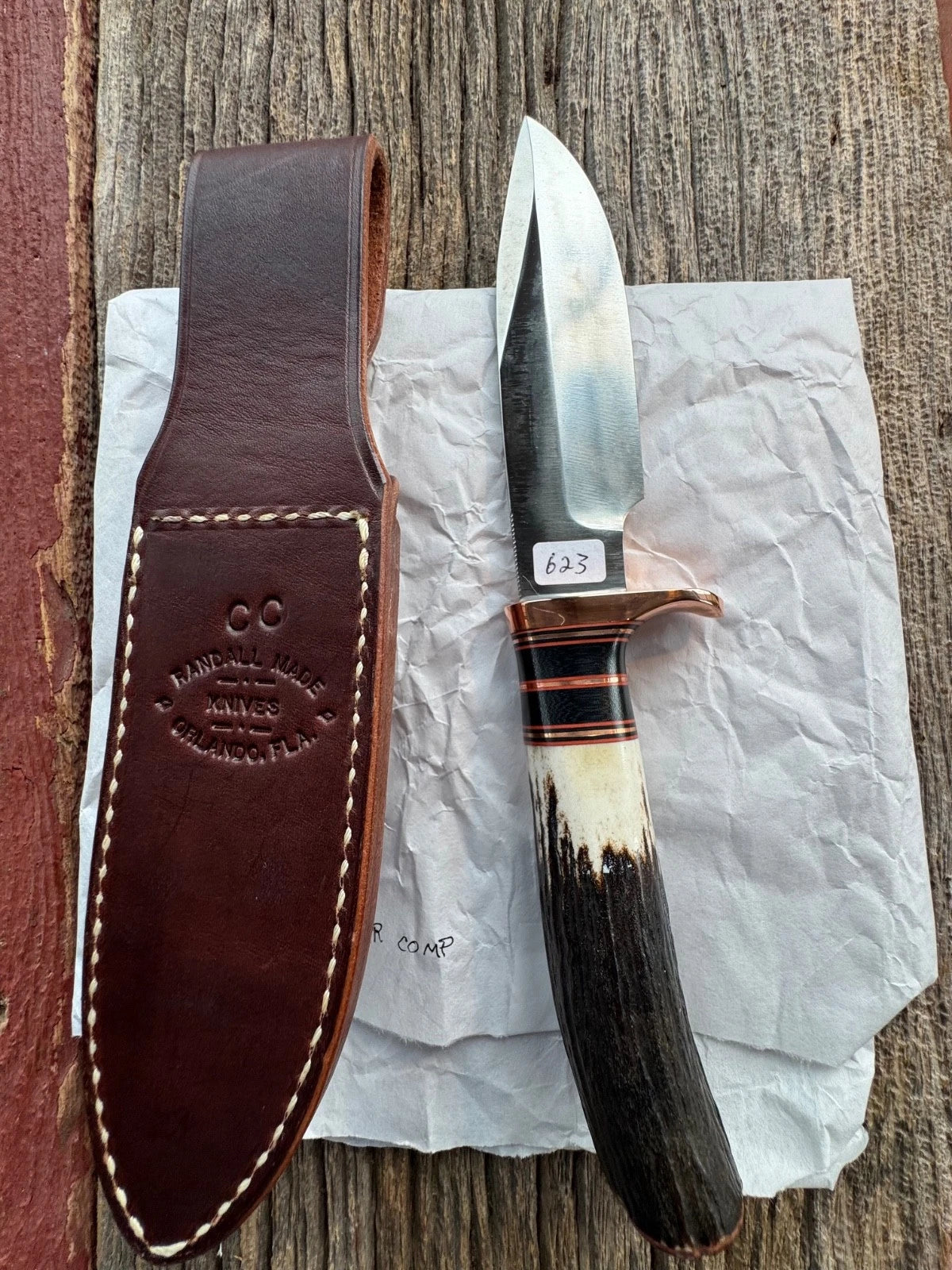 New in Paper Randall Knife Model Copper Companion Stag