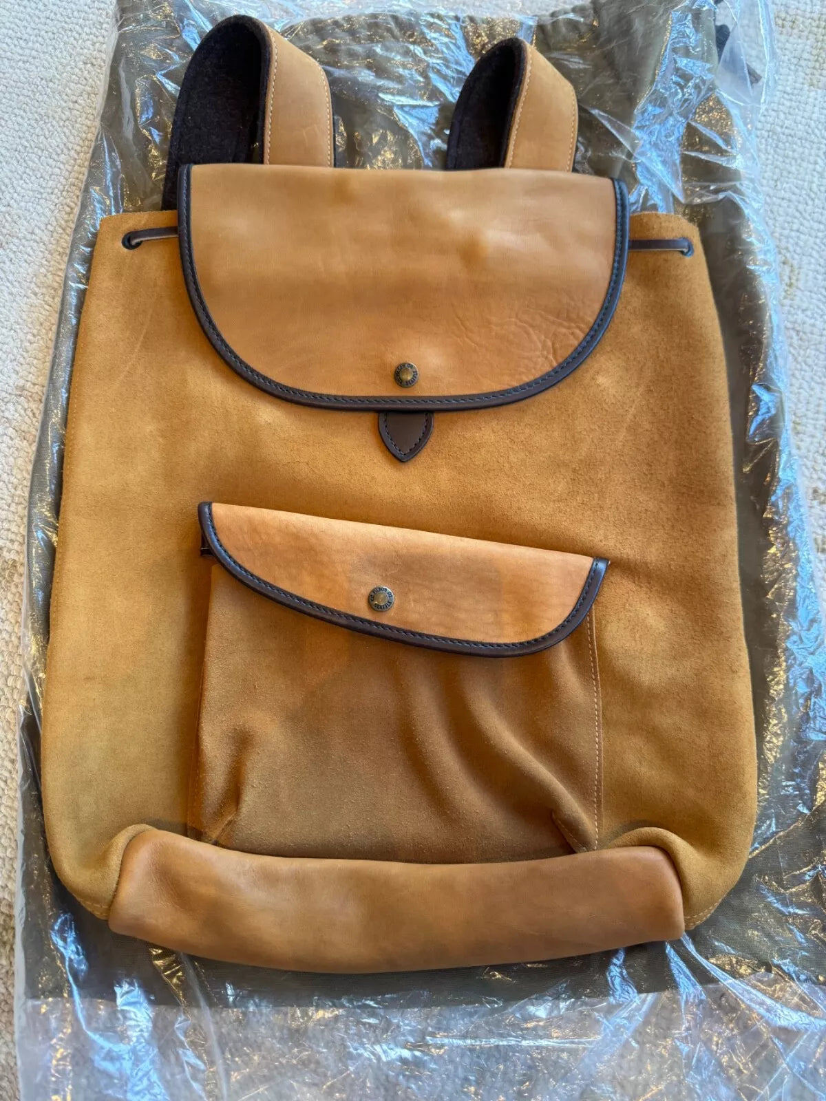 FILSON RUGGED SUEDE BACKPACK SADDLEBROWN ONE SIZE NWT RARE USA MADE LONG 11070435 GONE!!