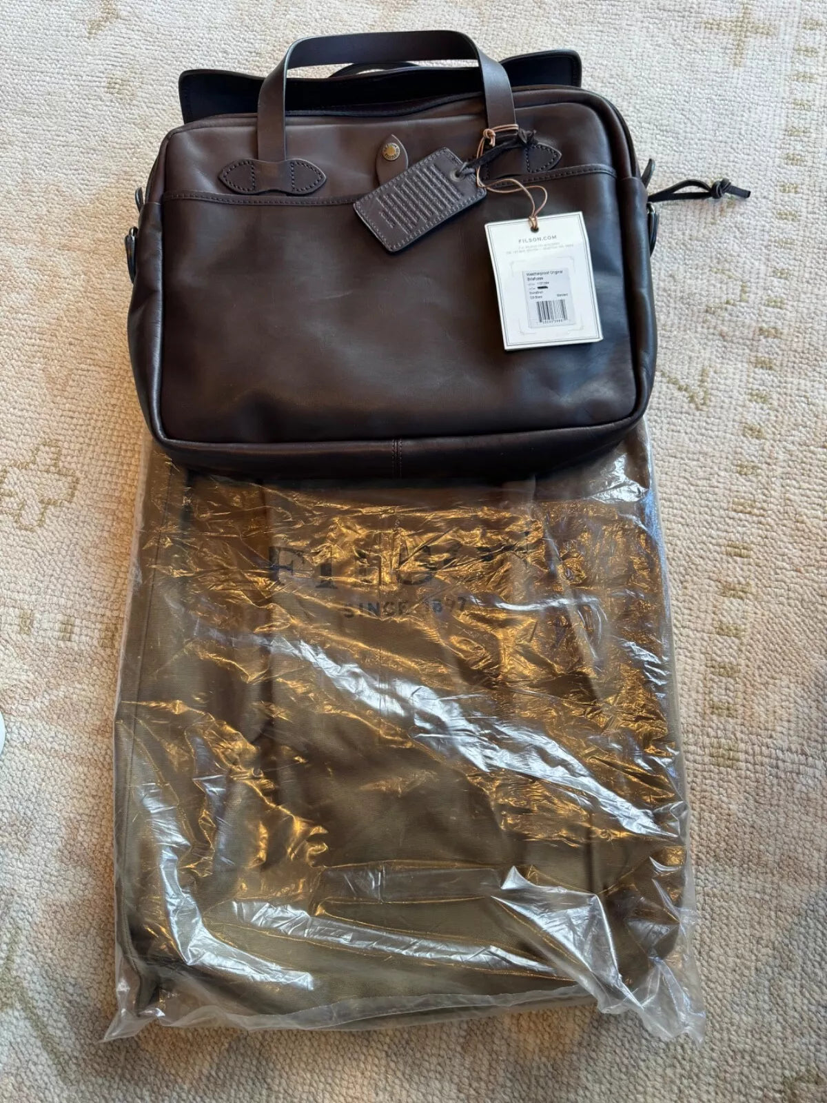 Grail Filson Weatherproof Briefcase in Sierra Brown Leather New with Tags Rare 11070394