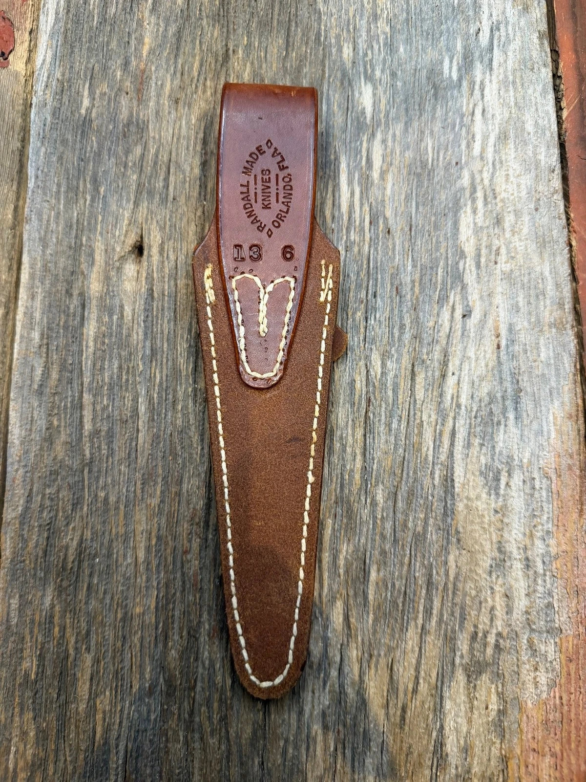 Vintage Randall Leather Knife Sheath Model 13-6 Pre 90’s Johnson era tuff find