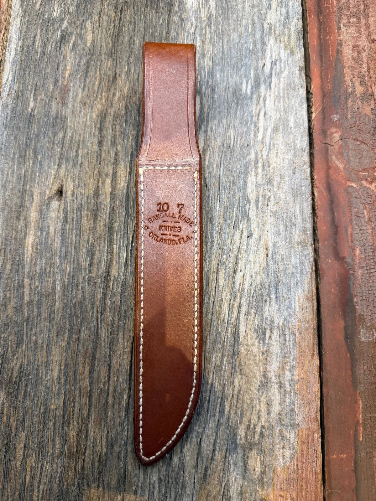 Randall Leather Knife Sheath Model 10-7 Linen stitched early Gutcher tuff find