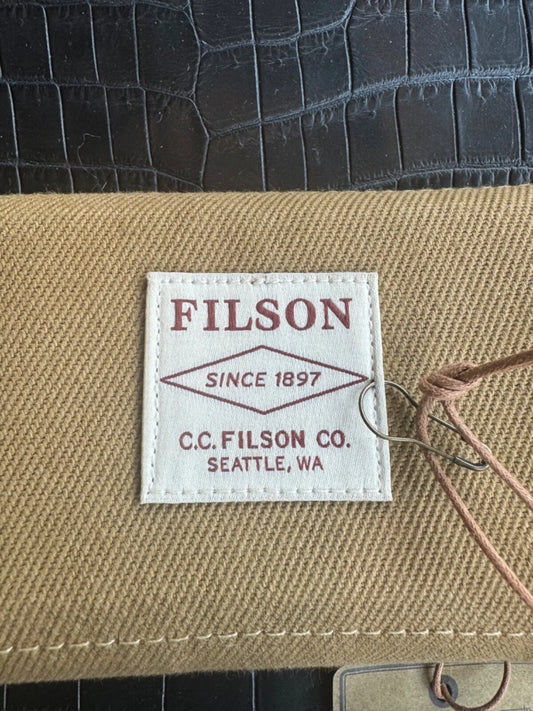 Rare New Tags Filson Rugged Twill Tin + Shearling Fly Fishing Wallet Made in USA