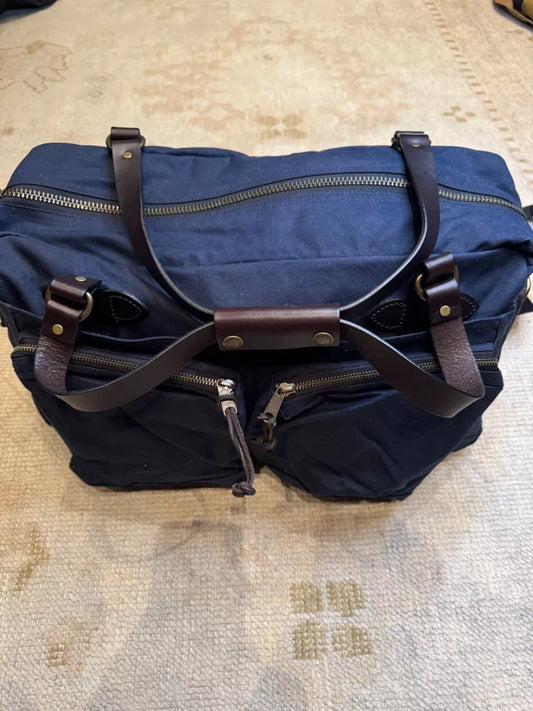 Filson 48-Hour Tin Cloth Briefcase | Made in USA | Very Rare | Navy | 70328