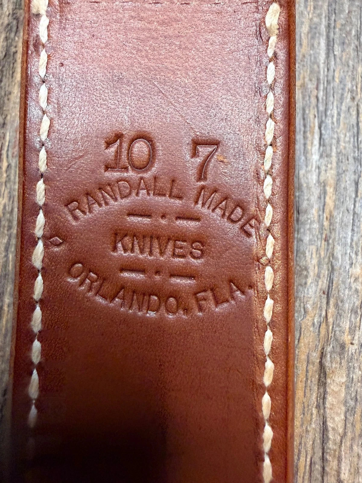 Randall Leather Knife Sheath Model 10-7 Linen stitched early Gutcher tuff find